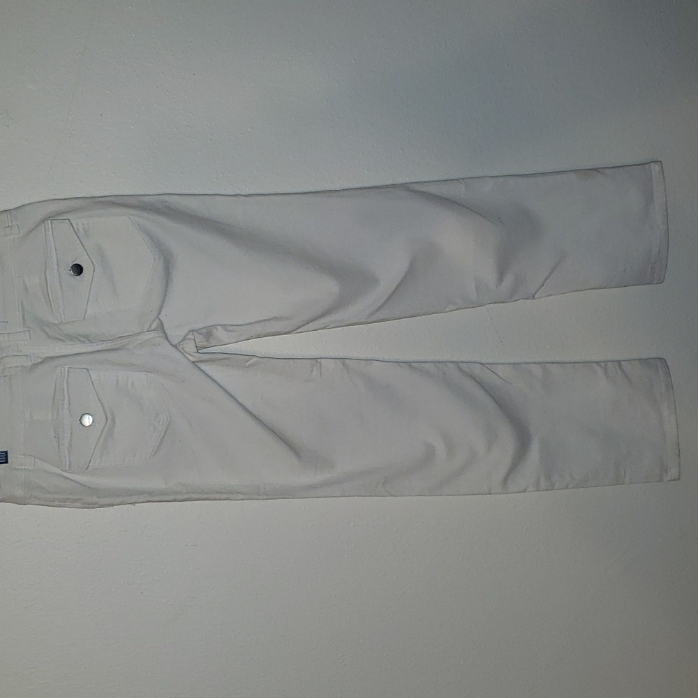 Harper stretch white straight leg denim trousures - Picture 4 of 9